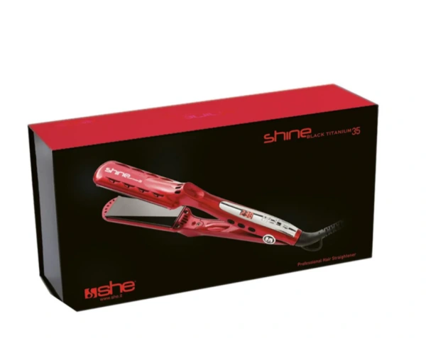 Žehlička na vlasy SHE SHINE BLACK TITANIUM 35 110V s titánom a nanoturmalínom 1
